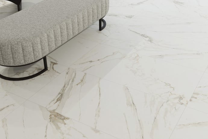 Marble effect tiles - Cream melange