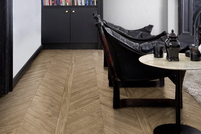 Bois clair essentiel chêne en chevron