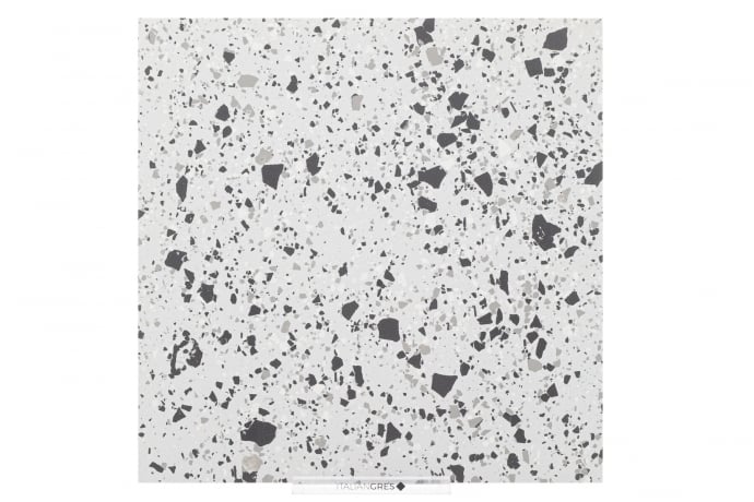 Glänzender Silber Terrazzo Ganzkörper