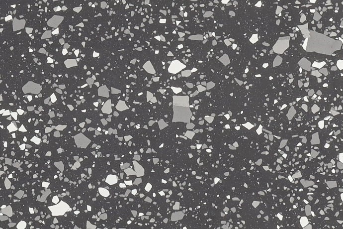 Glänzender Schwarz Terrazzo Ganzkörper