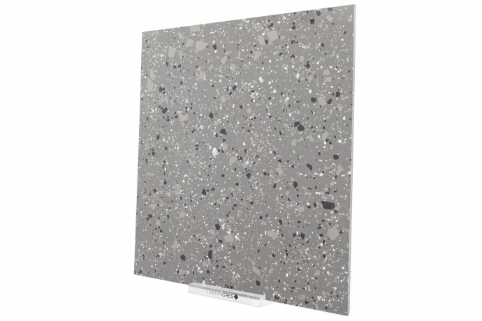 Glänzender Anthrazit Terrazzo Ganzkörper