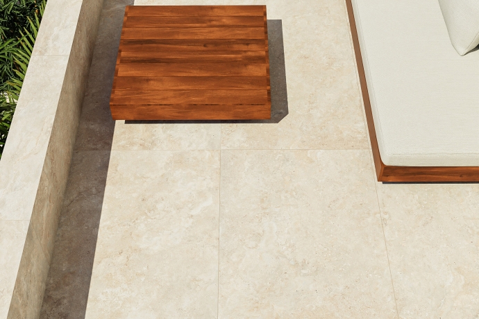 Crosscut almond travertine 20mm