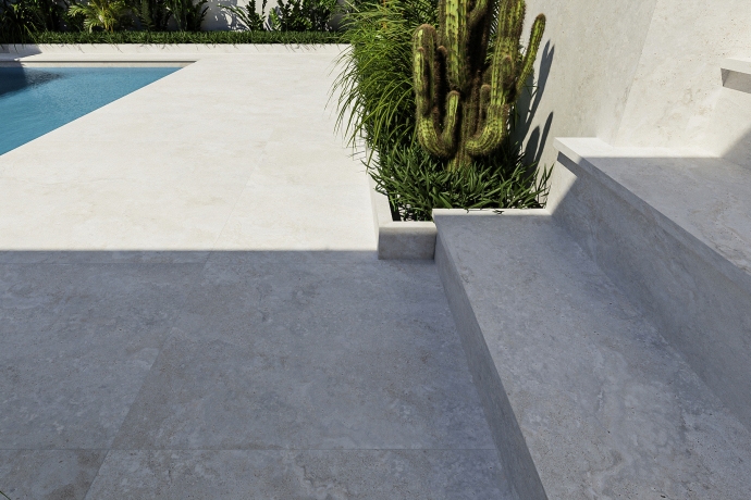 Travertino crosscut bianco strutturato 20mm