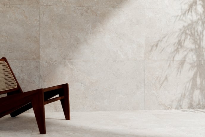 Crosscut almond travertine textured