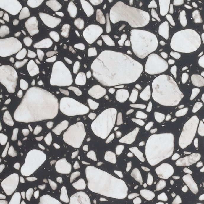 Macro Terrazzo dunkelbraun glänzend Große Platten