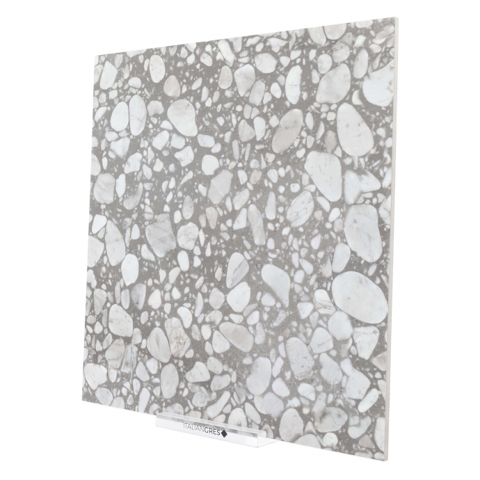 Macro Terrazzo glossy grey