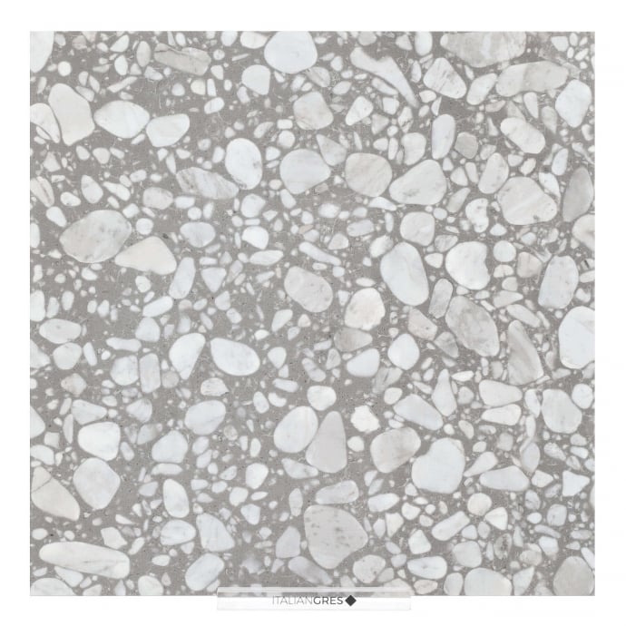 Macro Terrazzo glossy grey