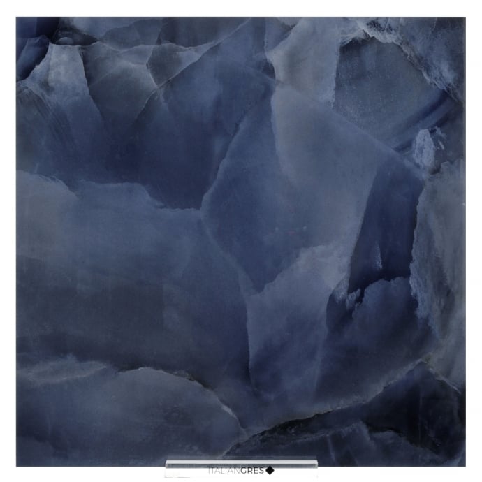 Dark blue semi polished marble