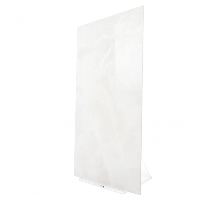 White semi polished marble