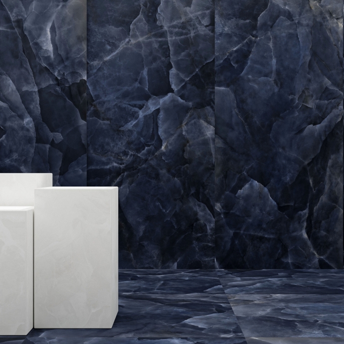 Blue matt marble