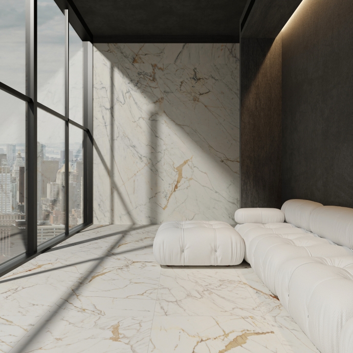 Golden white matt Marble