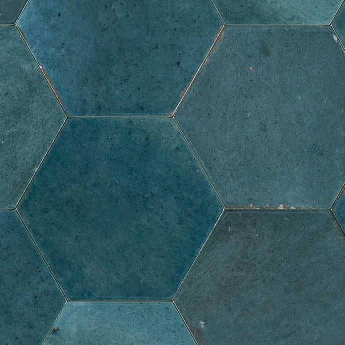 Terracotta Hexagon Blue