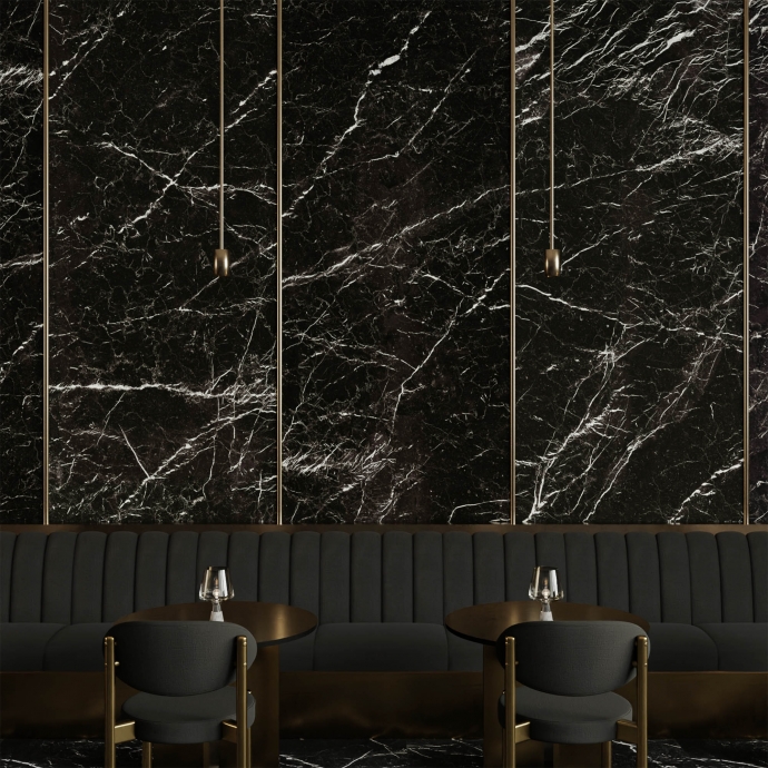 Elegant black matt marble