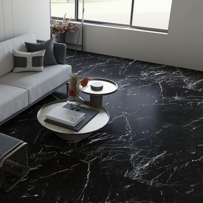 Elegant black matt marble