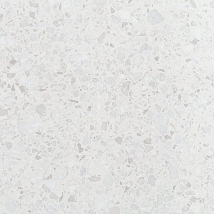 Large slabs in the classic white and gray Venetian terrazzo floor