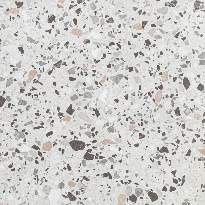 Classic venetian terrazzo floor white and black