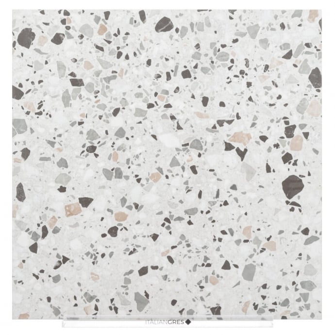 Classic venetian terrazzo floor white and black for outdoor