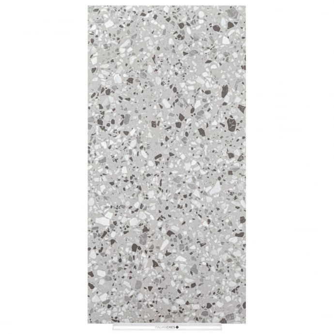 Classic venetian terrazzo floor grey and black