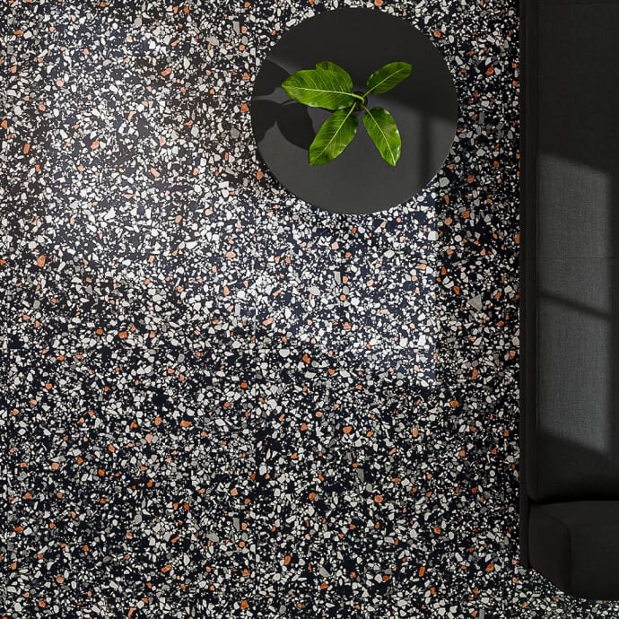 Classico terrazzo veneziano nero e bianco