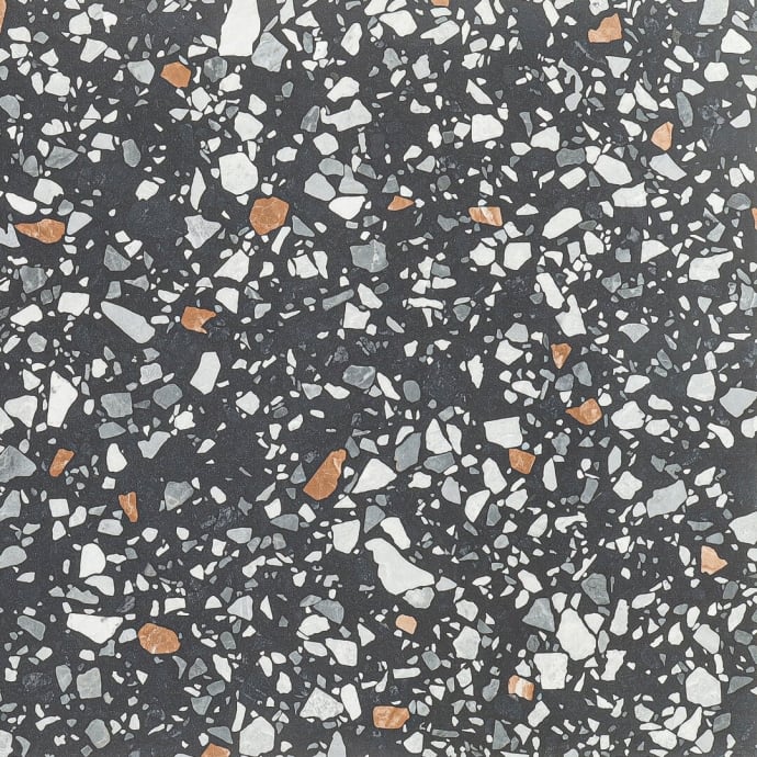 Classic venetian terrazzo floor black and white