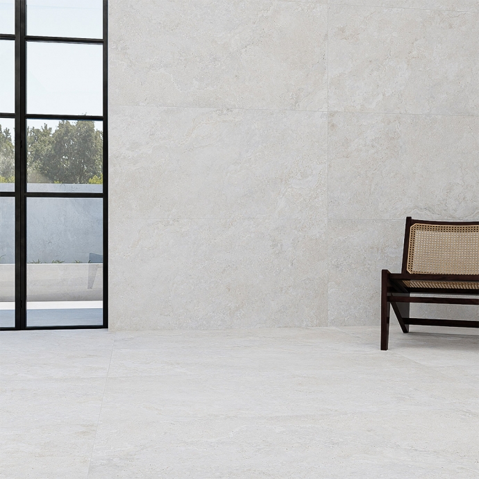 Crosscut white travertine textured