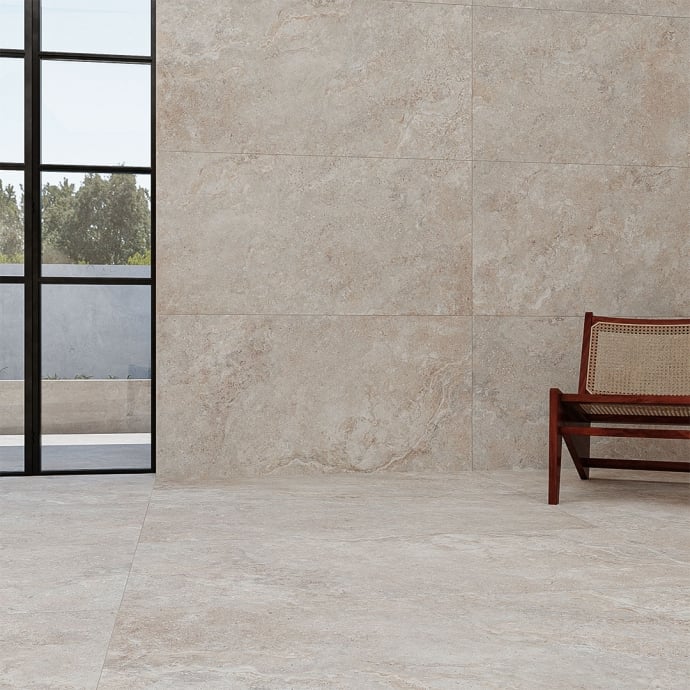 Crosscut almond travertine textured