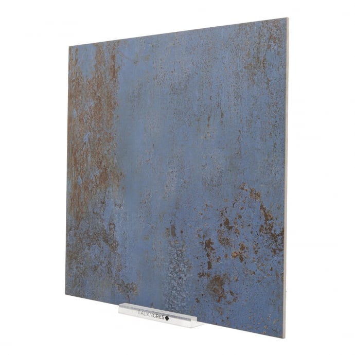 Oxidized iron tile blue