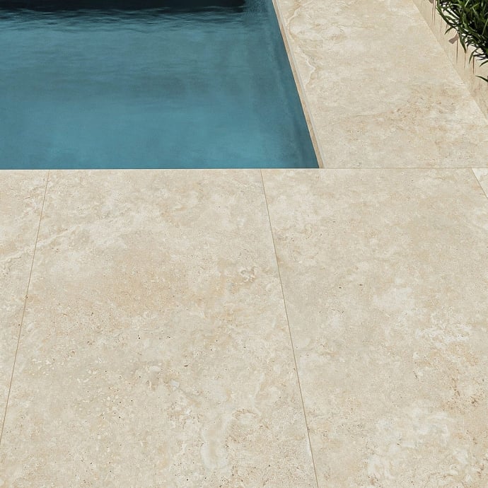 Crosscut almond travertine 20mm