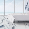 Blue and white semi polished marble