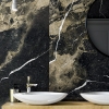 Black glossy marble with beige veins