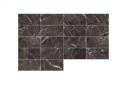 Matt black marble with golden and white veins - Full body porcelain...