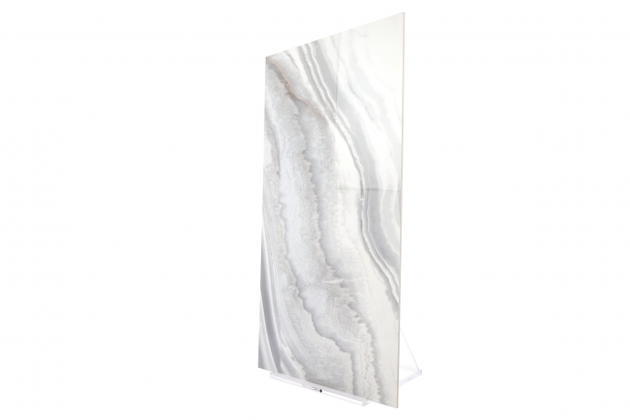 White semi polished marble