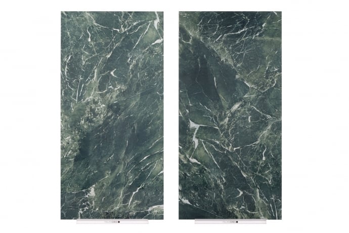 Green semi polished marble