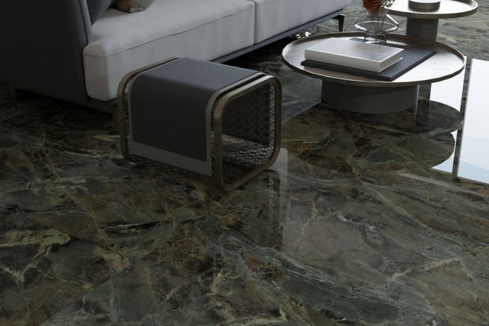 Verde Borgogna glossy marble