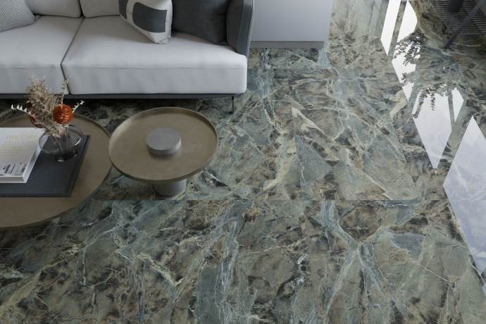 Verde Borgogna glossy marble