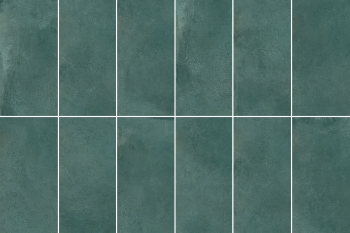 Emerald industrial metallic tiles