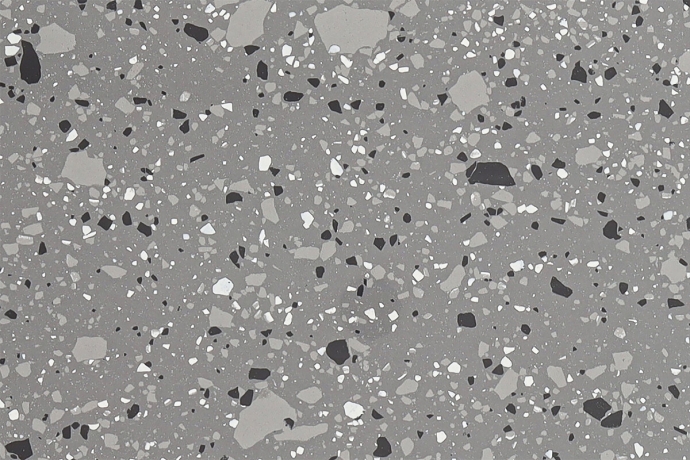 Glänzender Anthrazit Terrazzo Ganzkörper