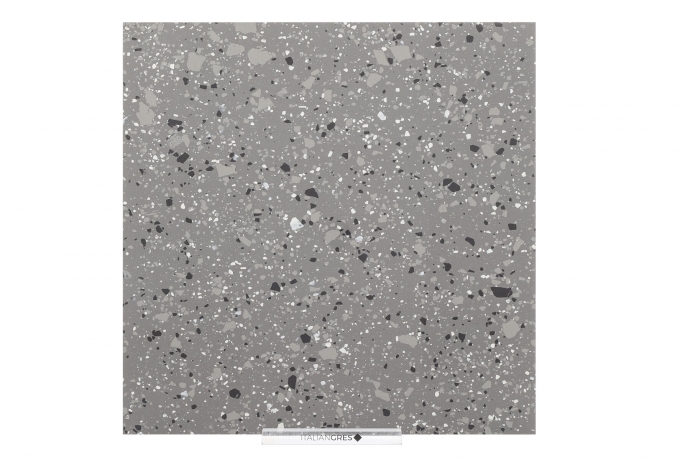 Glänzender Anthrazit Terrazzo Ganzkörper