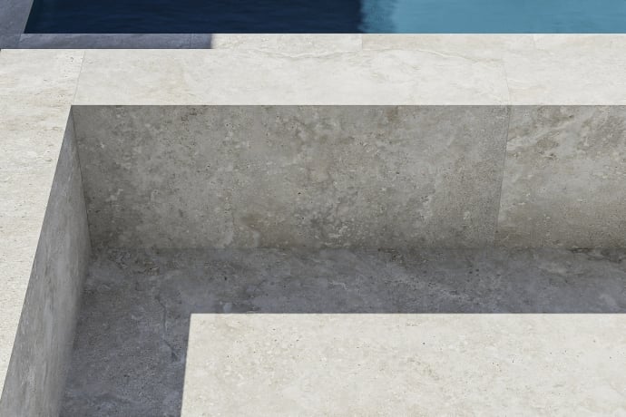 Travertino crosscut grigio strutturato