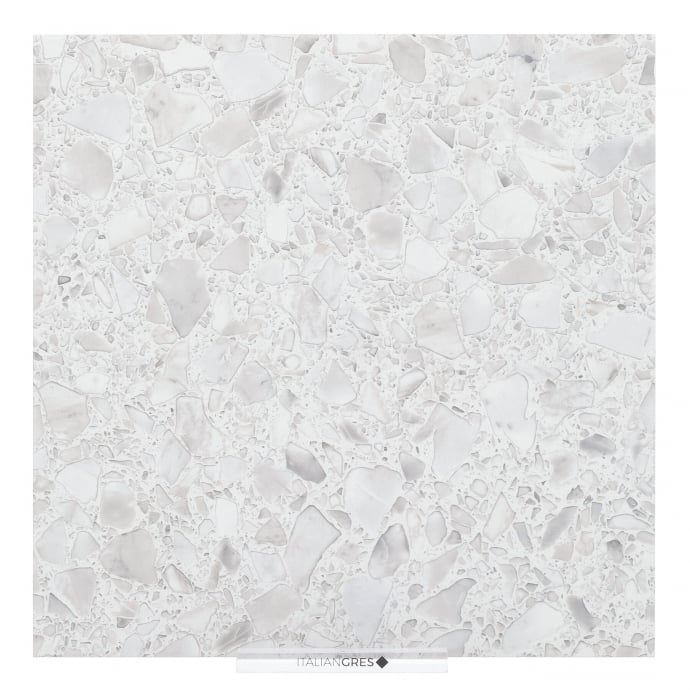 Macro Terrazzo glossy white