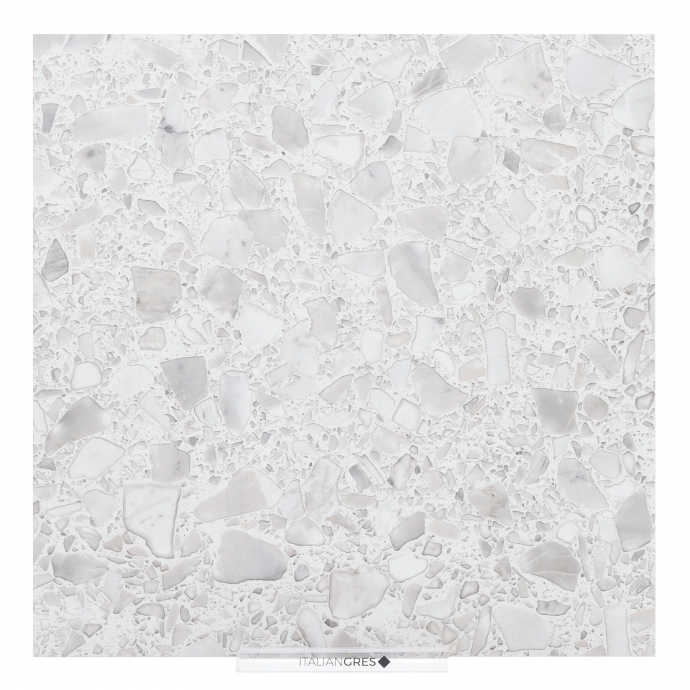 Macro Terrazzo glossy white