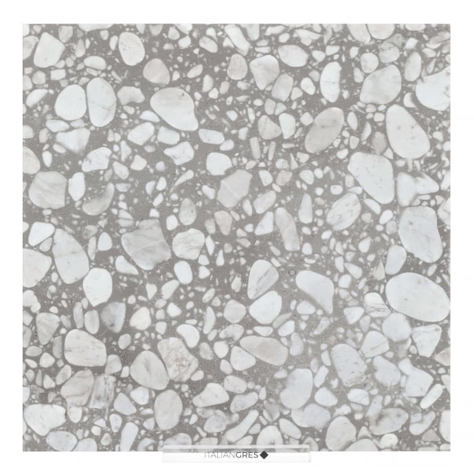 Macro Terrazzo glossy grey