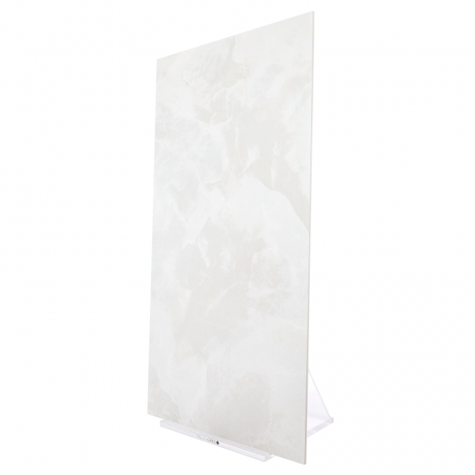 White semi polished marble