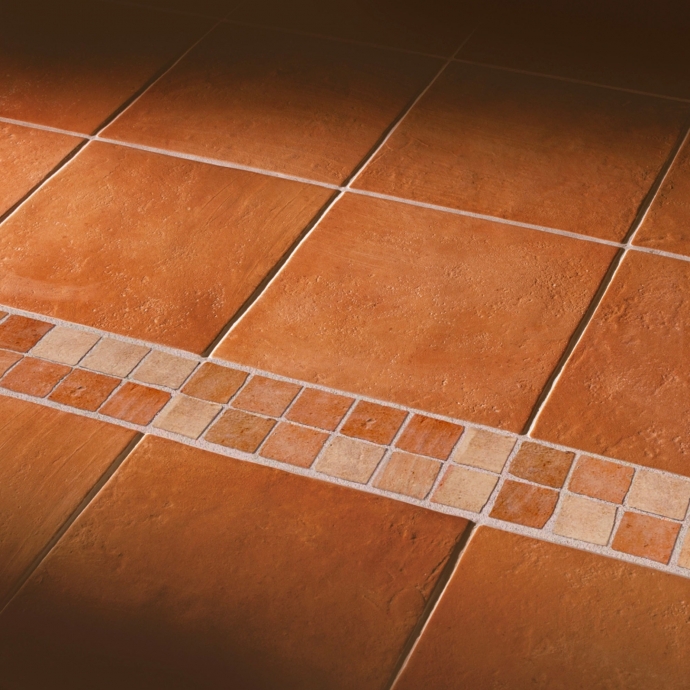 Terracotta effect floor tiles bronze