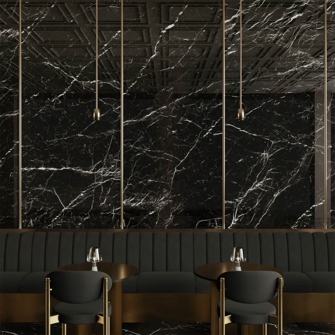 Elegant black glossy marble