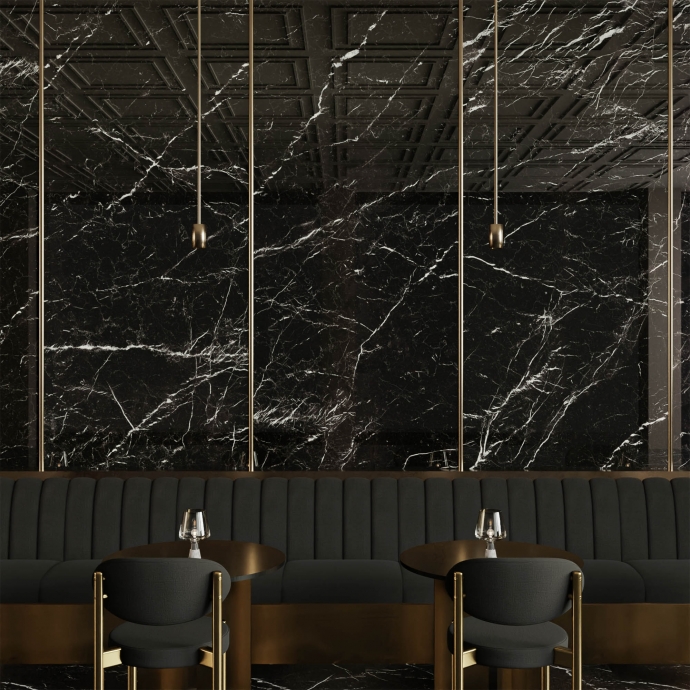 Elegant black glossy marble