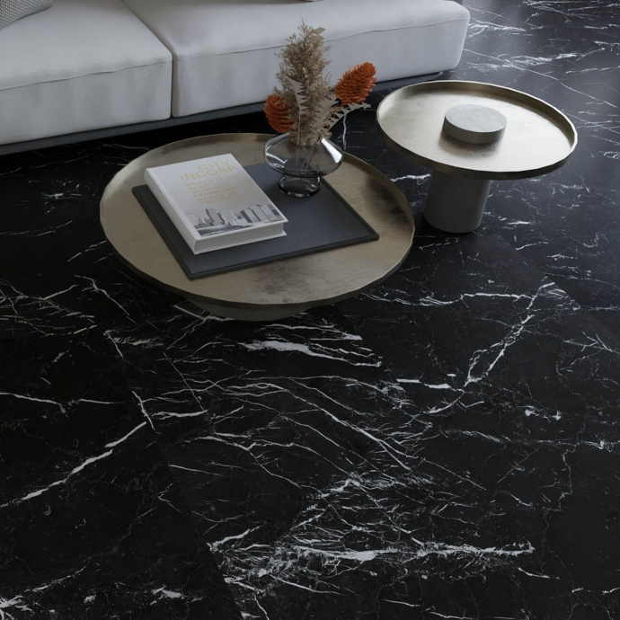 Elegant black matt marble