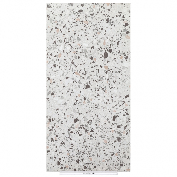 Classic venetian terrazzo floor white and black