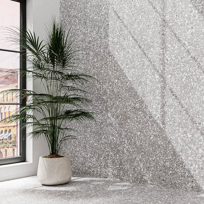 Classico terrazzo veneziano grigio e bianco