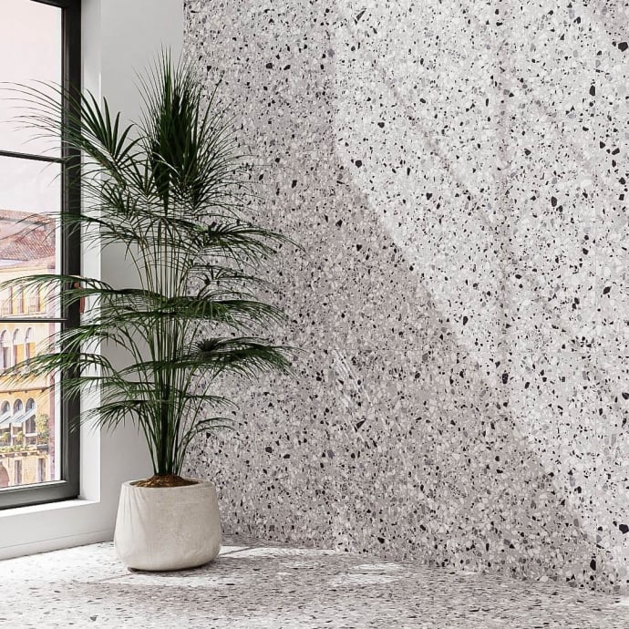 Classico terrazzo veneziano grigio e nero